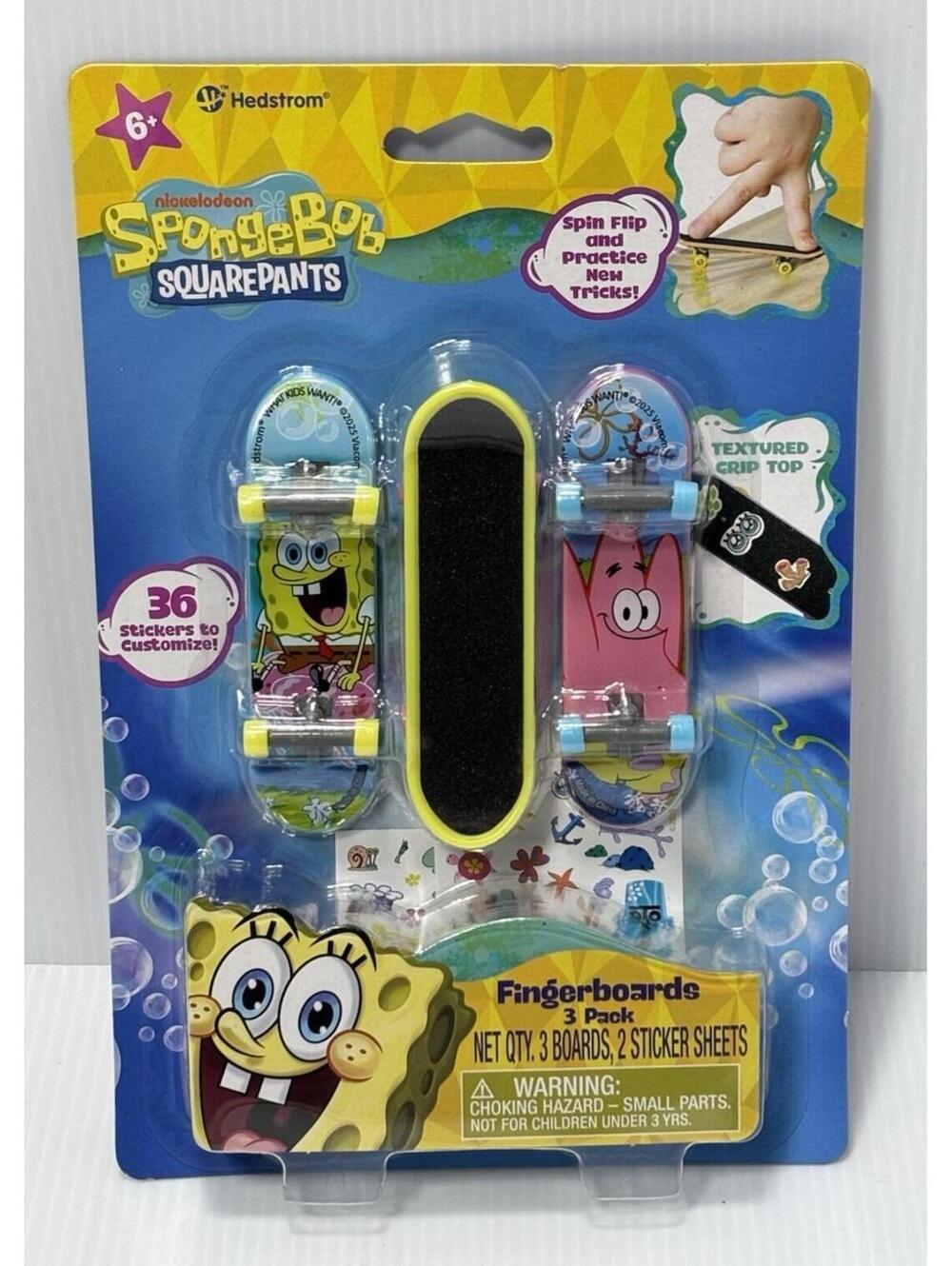 SpongeBob SquarePants Fingerboards 3 Pack Tech Deck Style Skateboard NEW